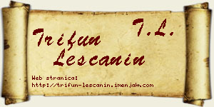 Trifun Leščanin vizit kartica